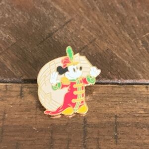 Disney Minnie Mouse Red Green Gold Enamel Brooch